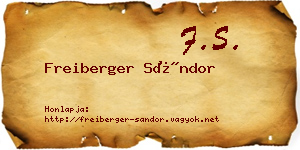 Freiberger Sándor névjegykártya